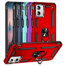 TJS "DuoGuard" Ring Kickstand Phone Case for Motorola Moto G Power 2023