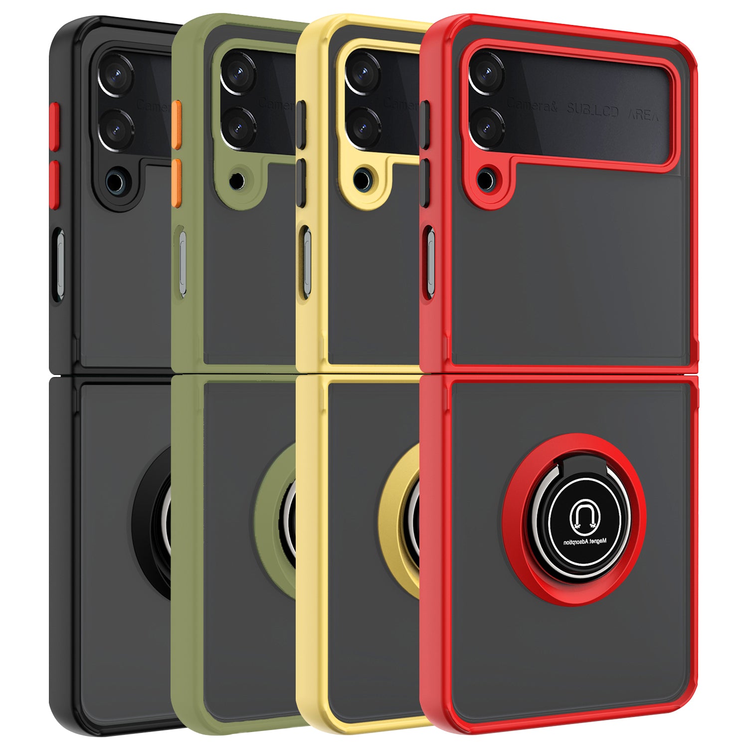 TJS "Define" Ring Kickstand Phone Case for Samsung Galaxy Z Filp 3