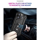 TJS "DuoGuard" Ring Kickstand Phone Case for iPhone 14 Pro