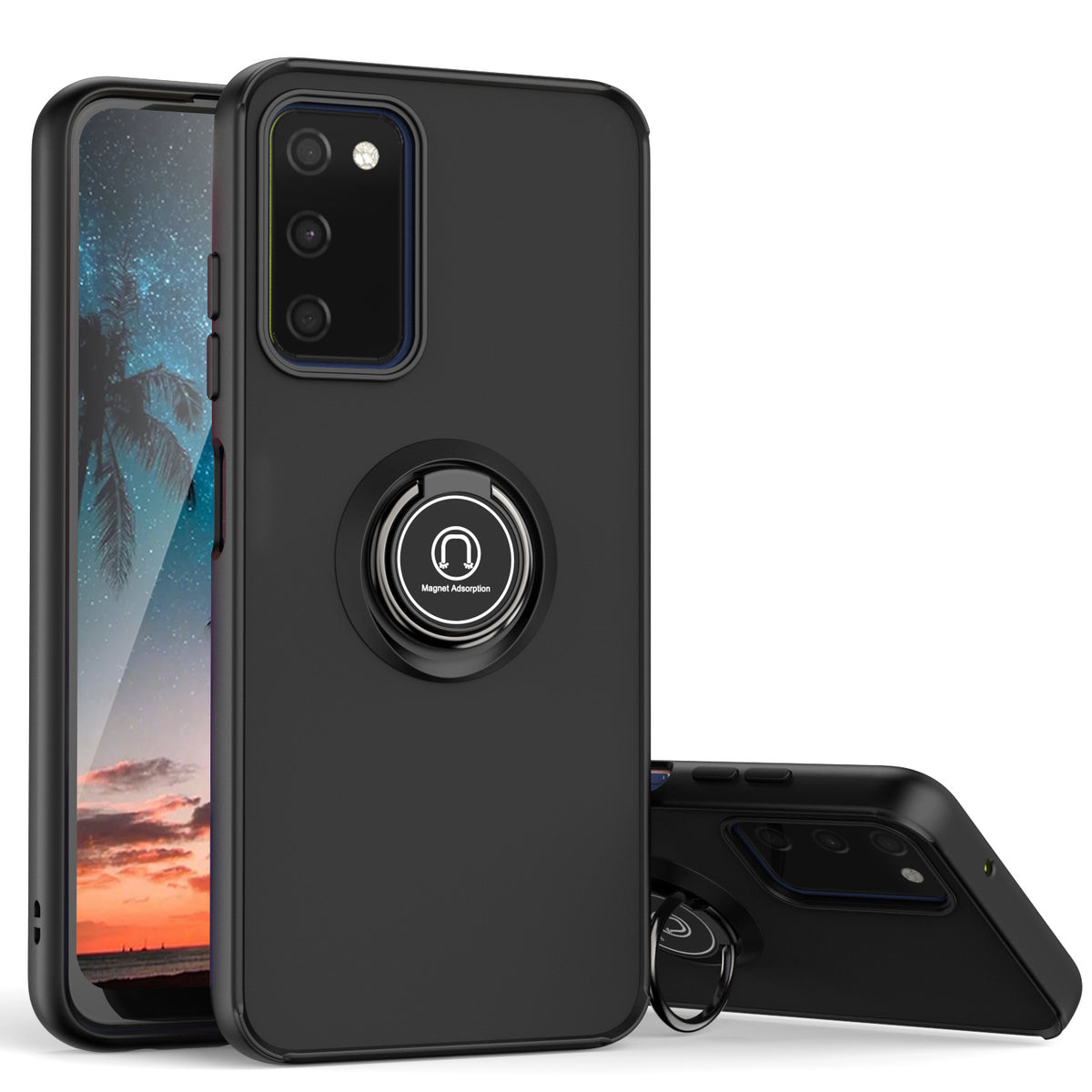 TJS "Define" Ring Kickstand Phone Case for Samsung Galaxy A03s