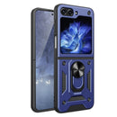 TJS "DuoGuard" Ring Kickstand Phone Case for Samsung Galaxy Z Flip 5