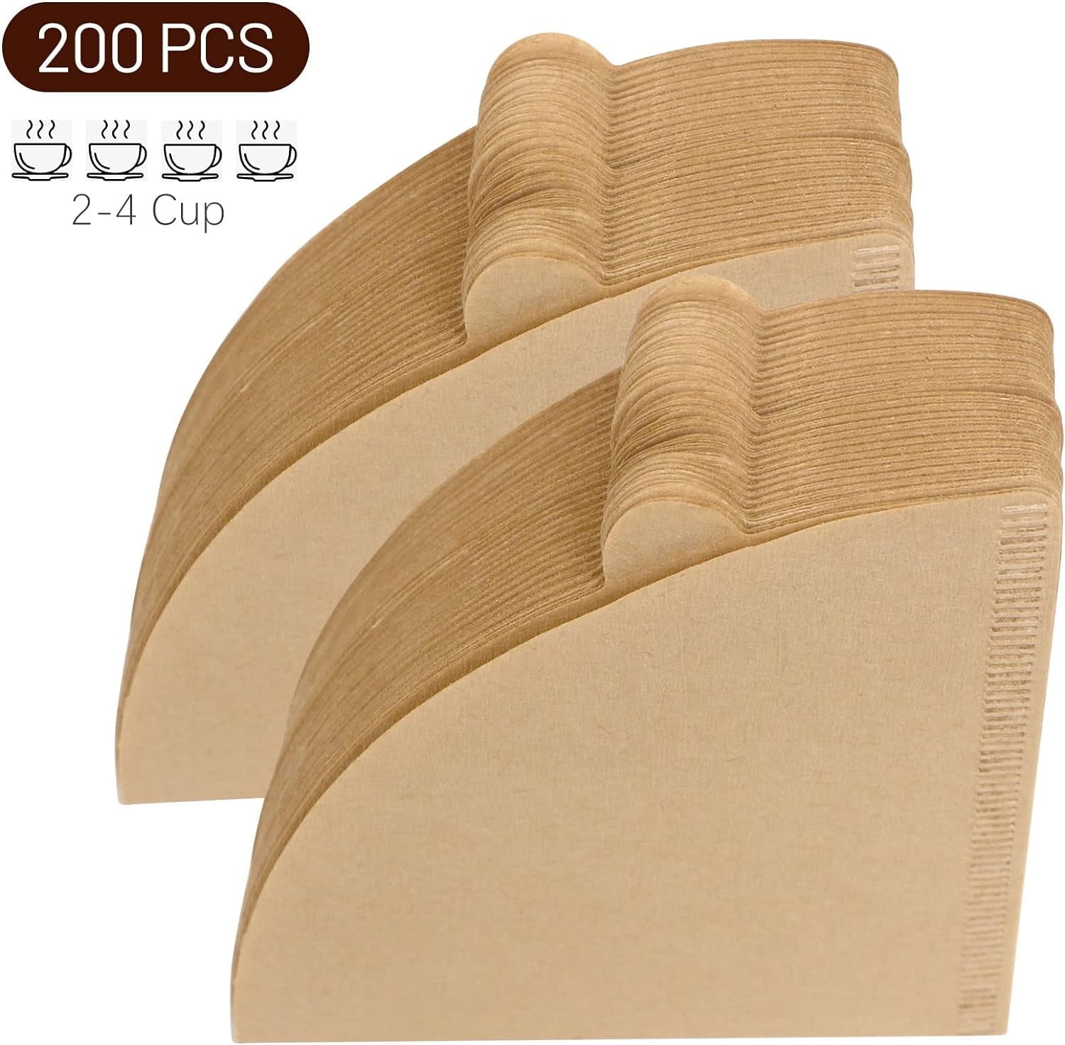 TJS Size 02 unbleached cone coffee filters 200 count