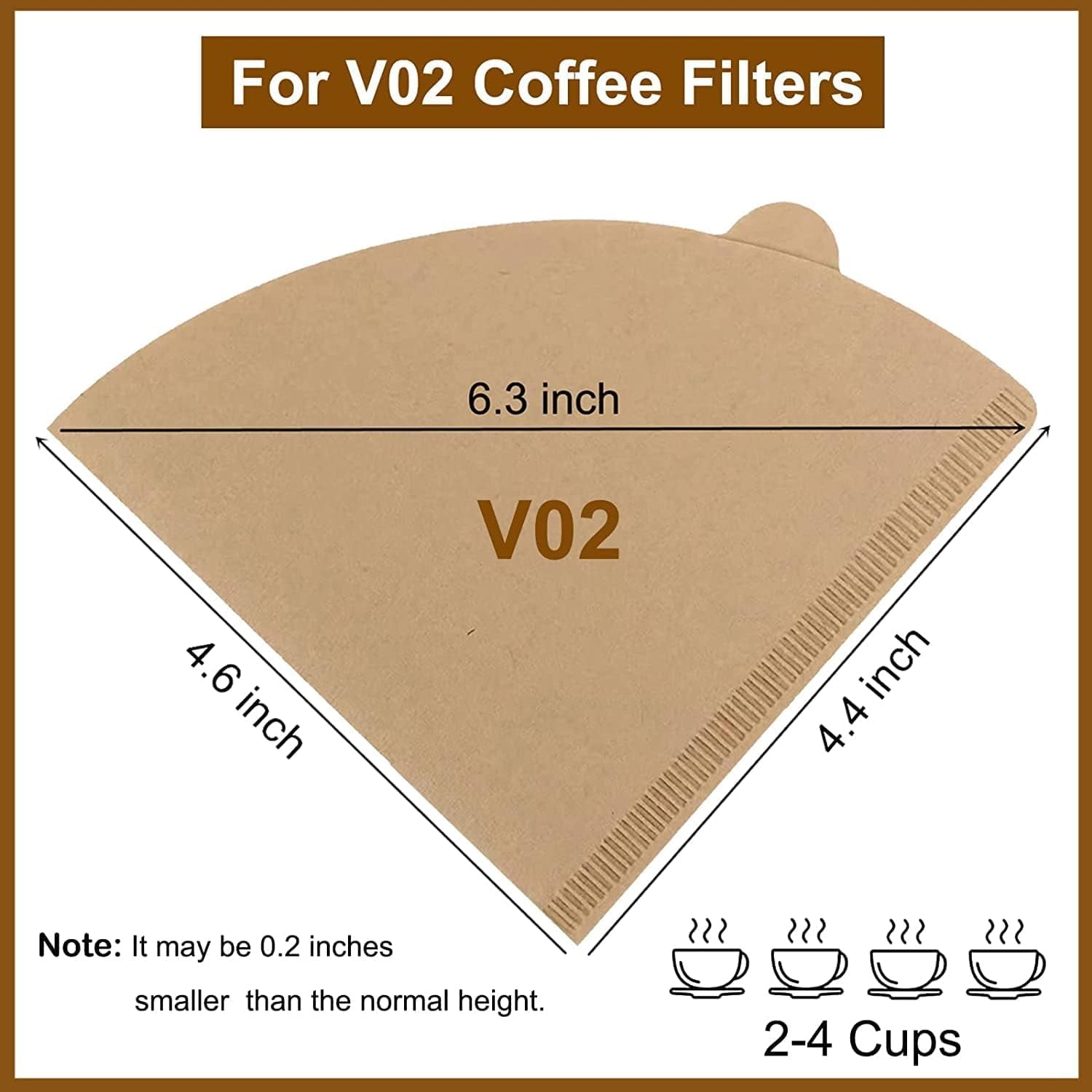 TJS Size 02 unbleached cone coffee filters 200 count
