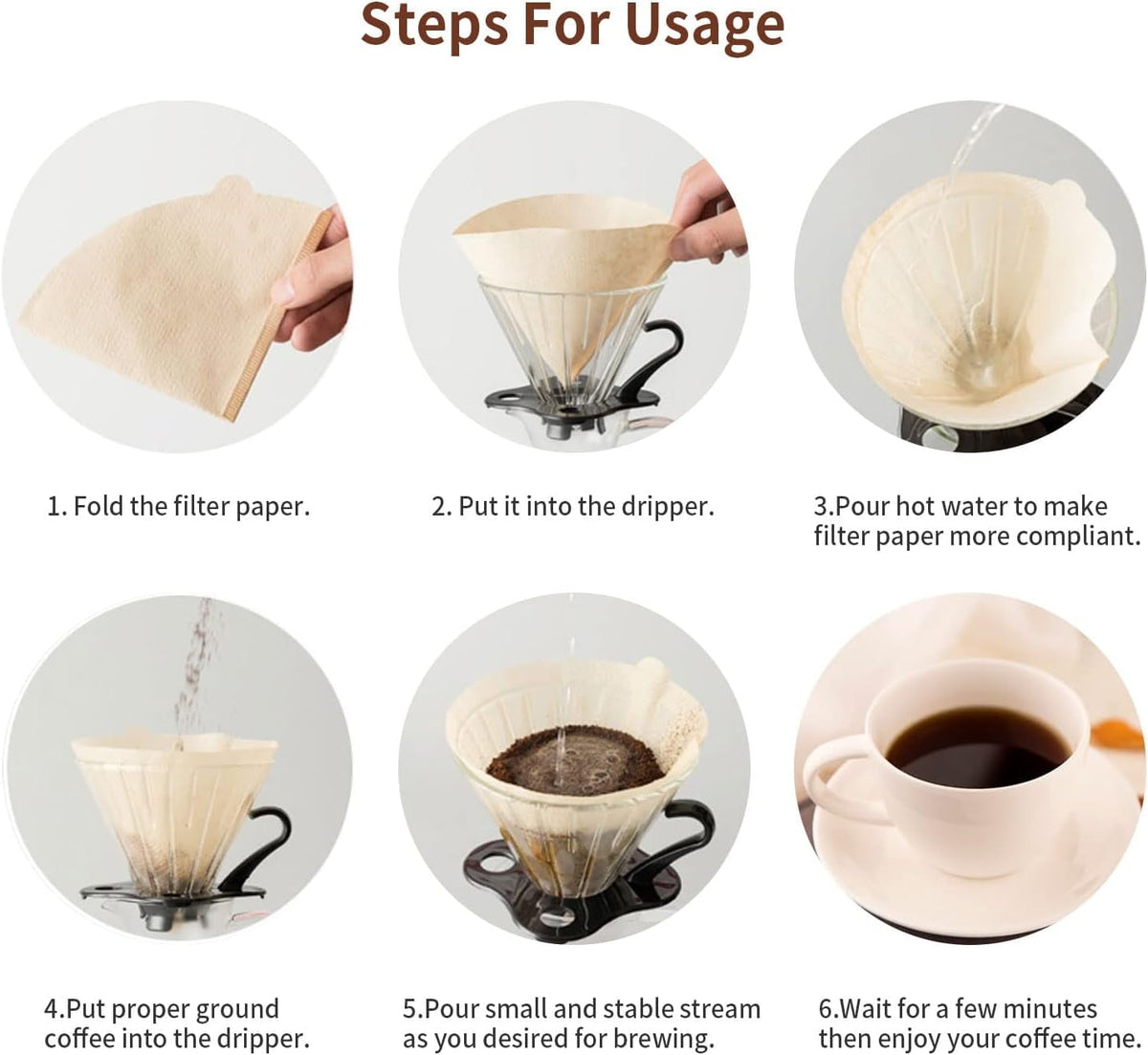TJS Size 02 unbleached cone coffee filters 200 count