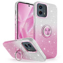 TJS "VENUS" Gradient Glitter Ring Kickstand Phone Case for Motorola G 5G 2023