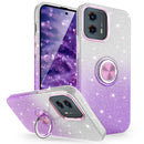 TJS "VENUS" Gradient Glitter Ring Kickstand Phone Case for Motorola G 5G 2023