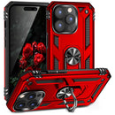 TJS "DuoGuard" Ring Kickstand Phone Case for iPhone 14 Pro