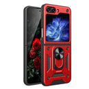 TJS "DuoGuard" Ring Kickstand Phone Case for Samsung Galaxy Z Flip 5