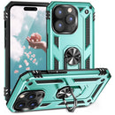 TJS "DuoGuard" Ring Kickstand Phone Case for iPhone 14 Pro