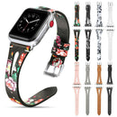 Leather Watch Band Strap Floral Flowers for Apple Watch Series 5/4/3/2/1 - InfinityAccessories017