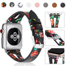 Leather Watch Band Strap Floral Flowers for Apple Watch Series 5/4/3/2/1 - InfinityAccessories017