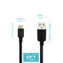 ESOULK 5ft/1.5m 1.5A USB To USB-C Charge/Sync Cable