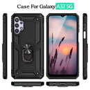 TJS "DuoGuard" Ring Kickstand Phone Case for Samsung Galaxy A32 5G