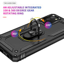 TJS "DuoGuard" Ring Kickstand Phone Case for Samsung Galaxy A03s