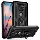 TJS "DuoGuard" Ring Kickstand Phone Case for Motorola G Power 2021