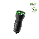 ESOULK 12W 2.4A Dual USB Car Adapter Black