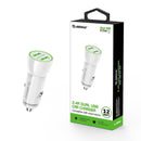 ESOULK 12W 2.4A Dual USB Car Adapter White