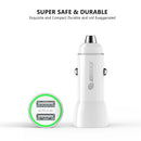 ESOULK 12W 2.4A Dual USB Car Adapter White