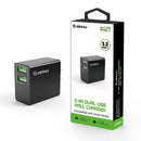 ESOULK 12W 2.4A Dual USB Wall Adapter Black