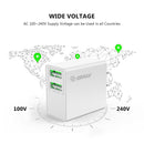 ESOULK 12W 2.4A Dual USB Wall Adapter White