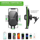 ESOULK One Touch with 3M Stickers 360 Rotation Joint Car Mount with Charging Cable Holder