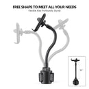 ESOULK Car Mount or Cup Holder , Flexible 11 Inch Gooseneck with 360° Adjustable Holder