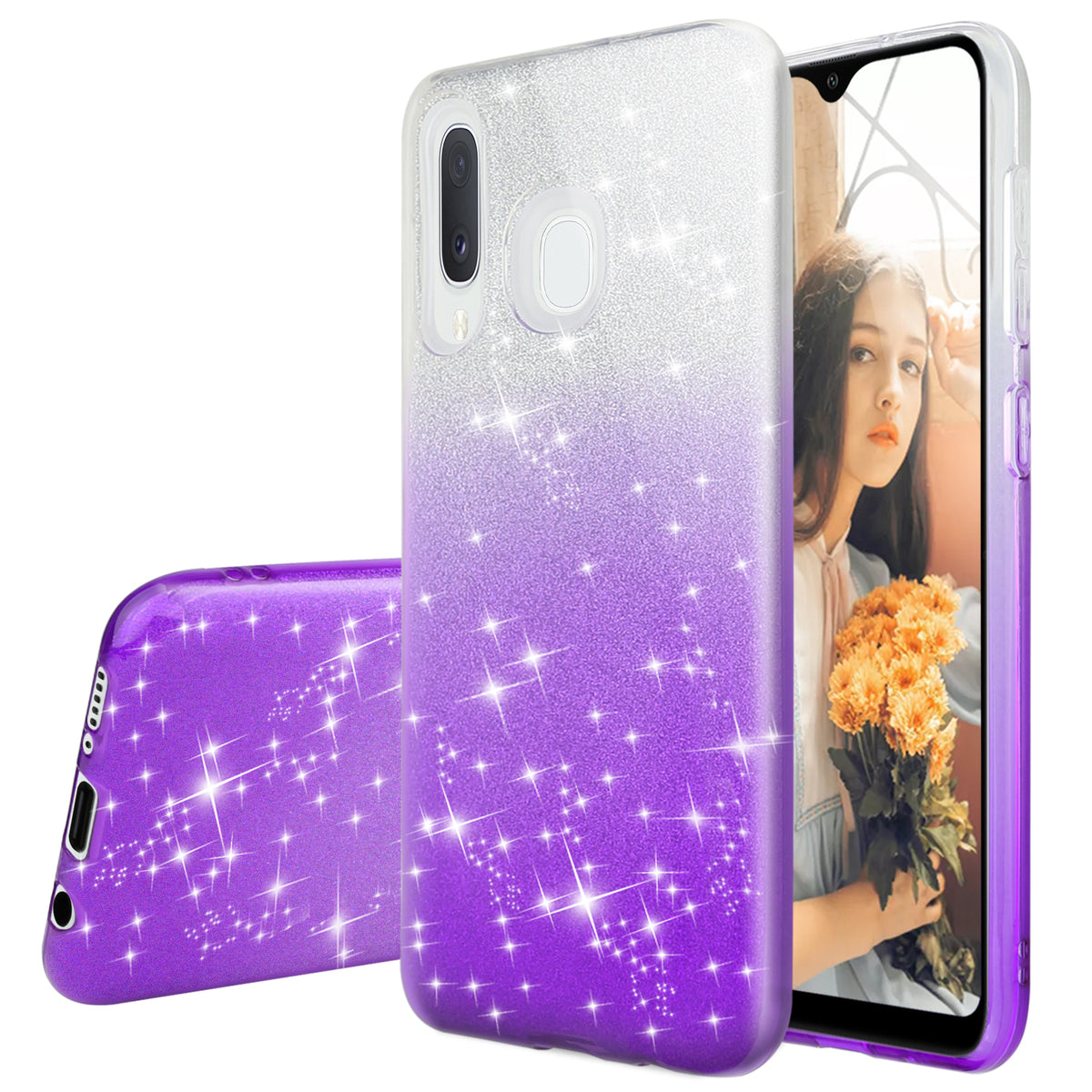 TJS "Venus" Glitter TPU Phone Case for Galaxy A20, Galaxy A30 - InfinityAccessories017