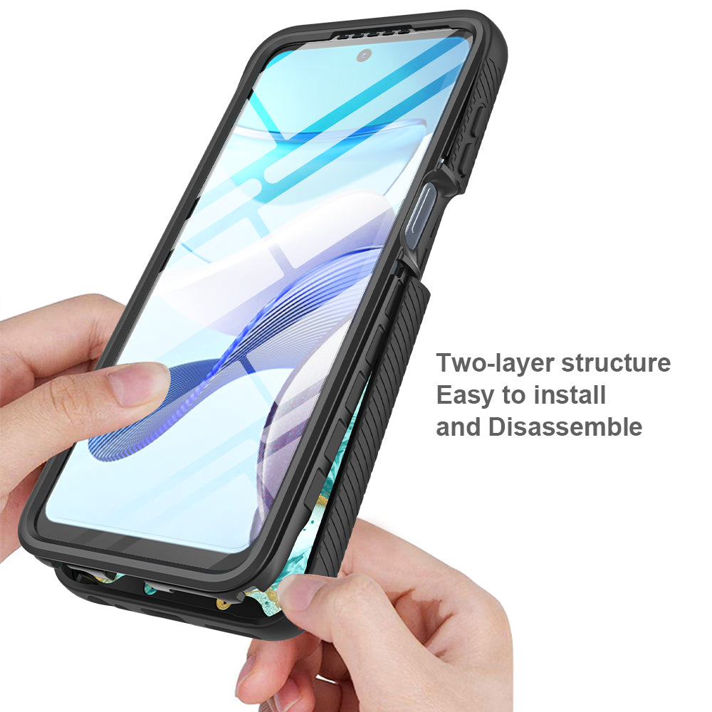 TJS "JUNO" Built-in Screen Protector Full-Body Protection Phone Case for Motorola G 5G 2023