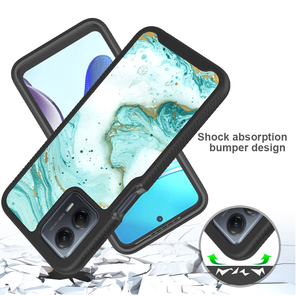 TJS "JUNO" Built-in Screen Protector Full-Body Protection Phone Case for Motorola G 5G 2023