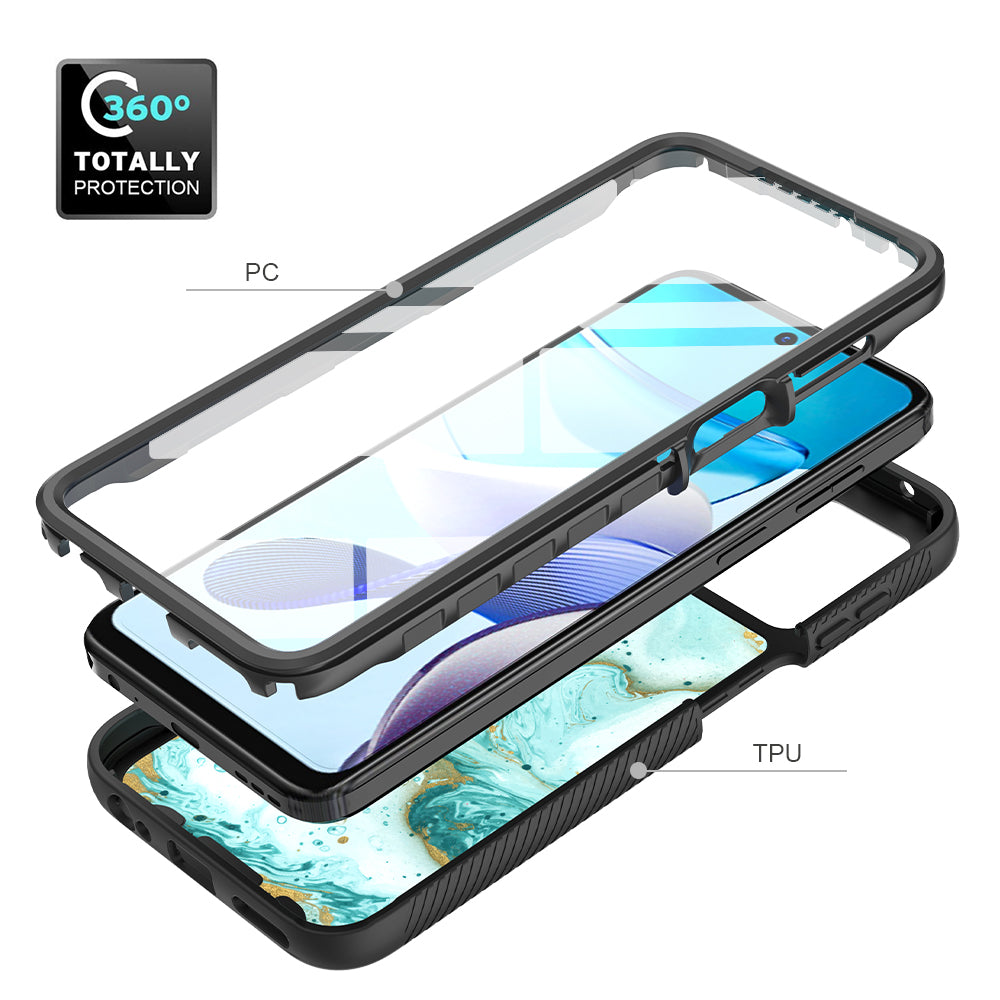 TJS "JUNO" Built-in Screen Protector Full-Body Protection Phone Case for Motorola G 5G 2023