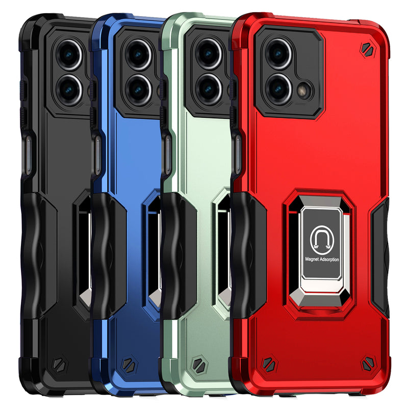 TJS "ArmorBox" Ring Kickstand Phone Case for Motorola G Stylus 5G 2023