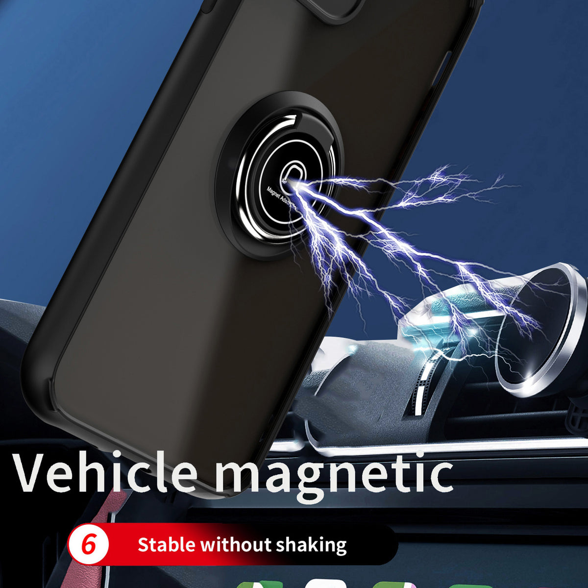 TJS "Define" Ring Kickstand Phone Case for iPhone 11 Pro Max