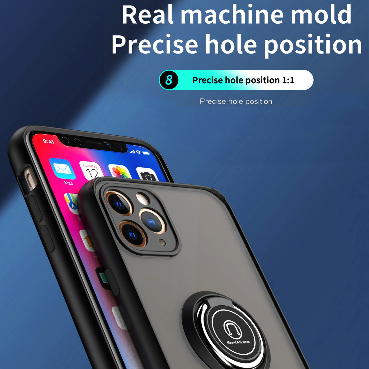 TJS "Define" Ring Kickstand Phone Case for iPhone 11 Pro
