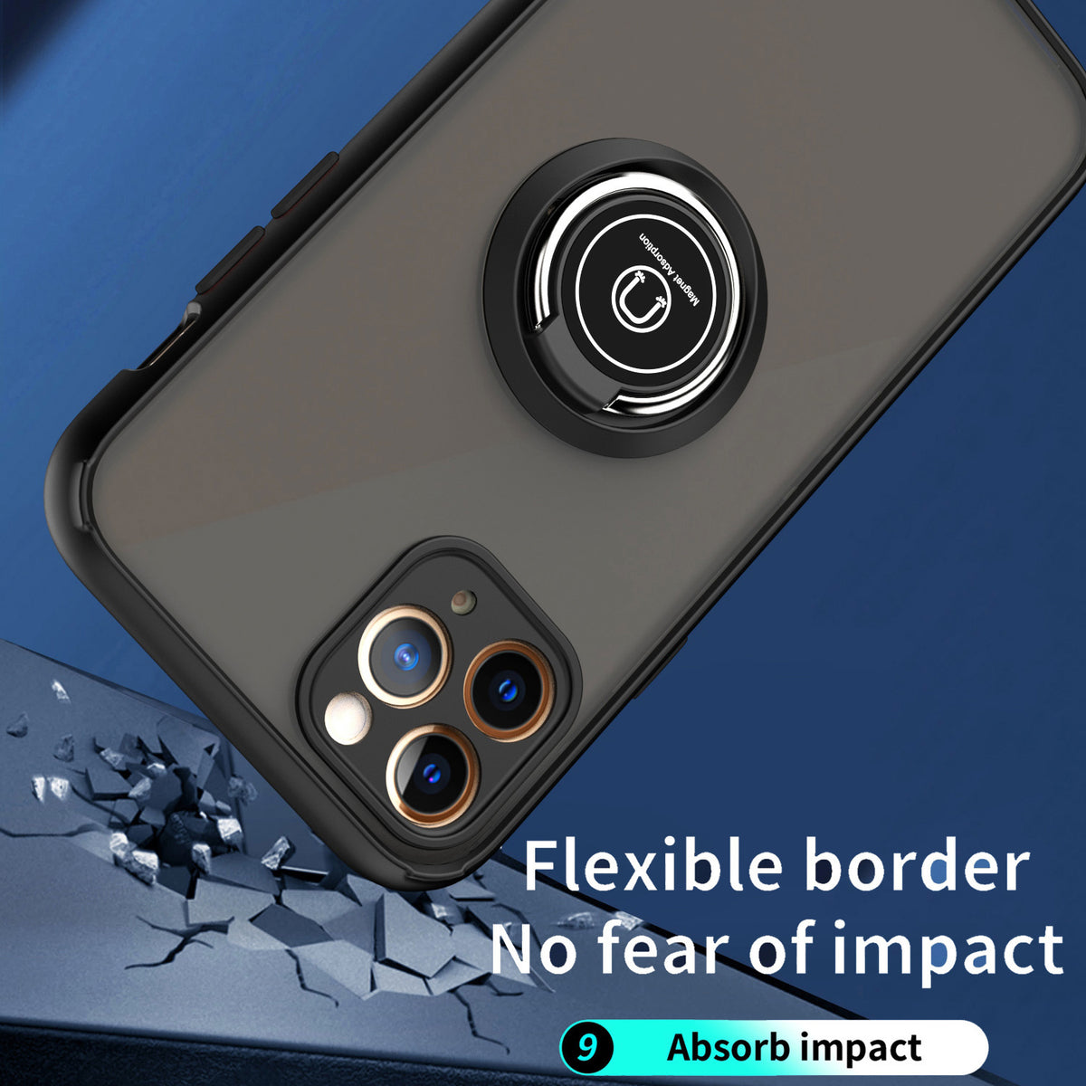 TJS "Define" Ring Kickstand Phone Case for iPhone 11 Pro Max