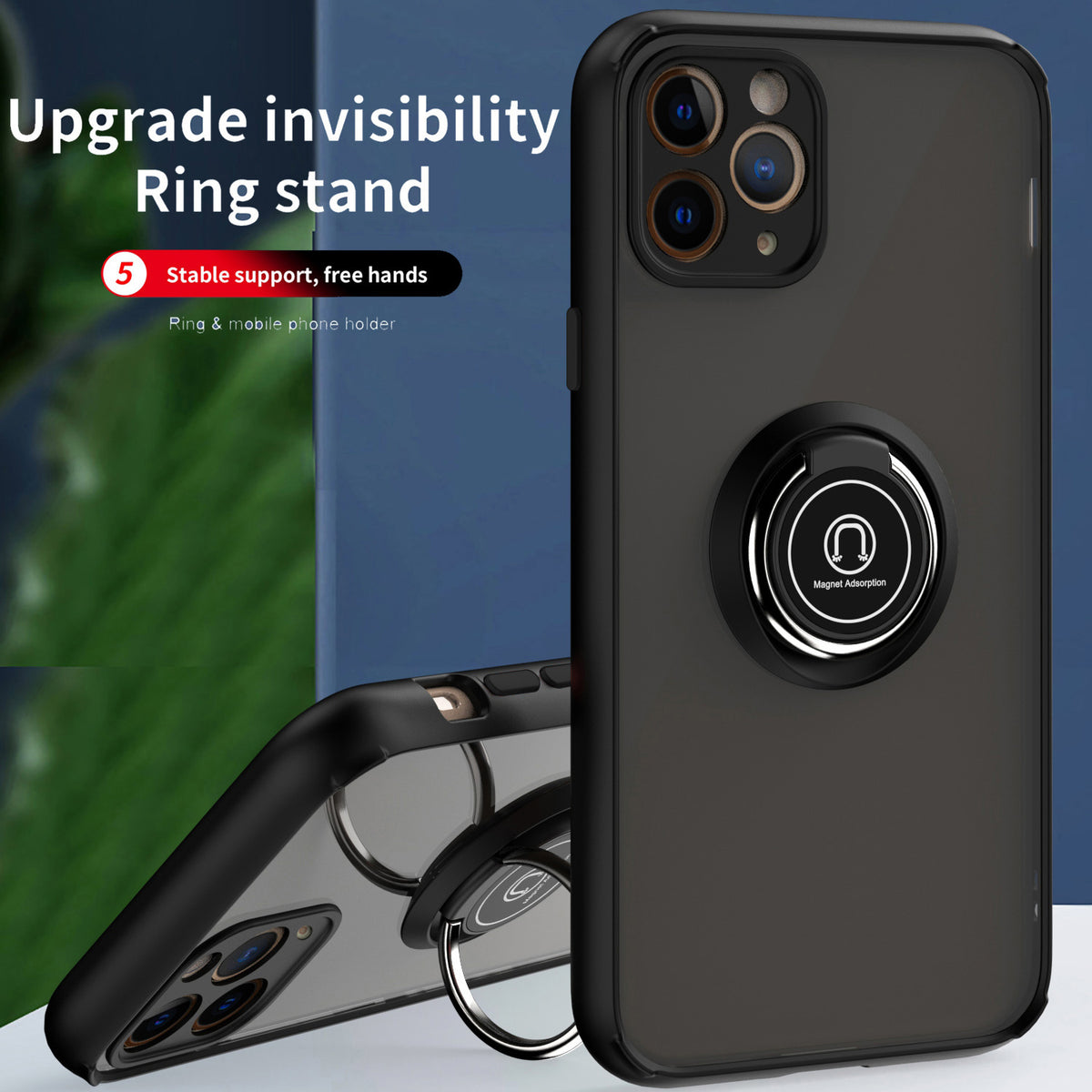 TJS "Define" Ring Kickstand Phone Case for iPhone 11 Pro Max