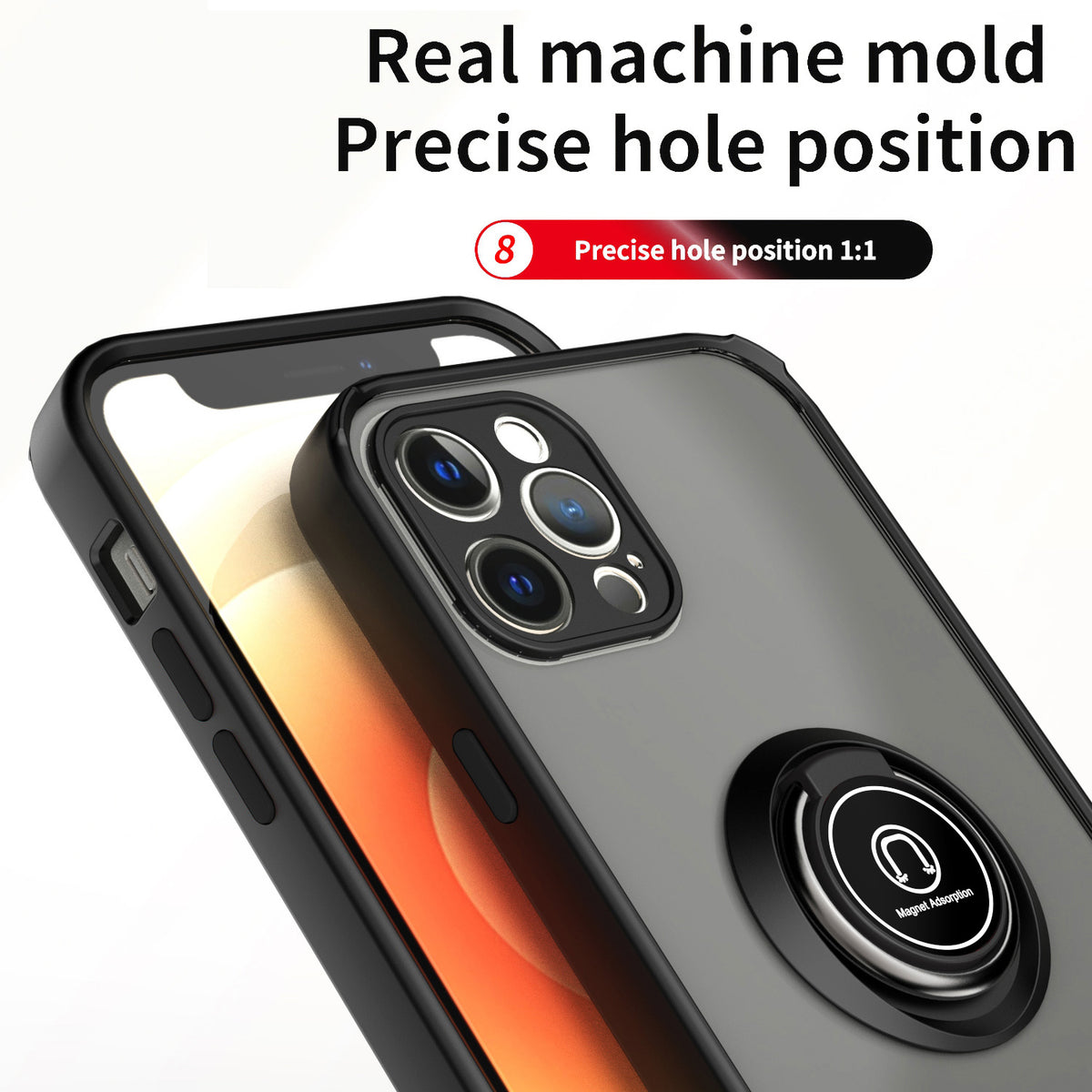 TJS "Define" Ring Kickstand Phone Case for iPhone 12 Pro Max