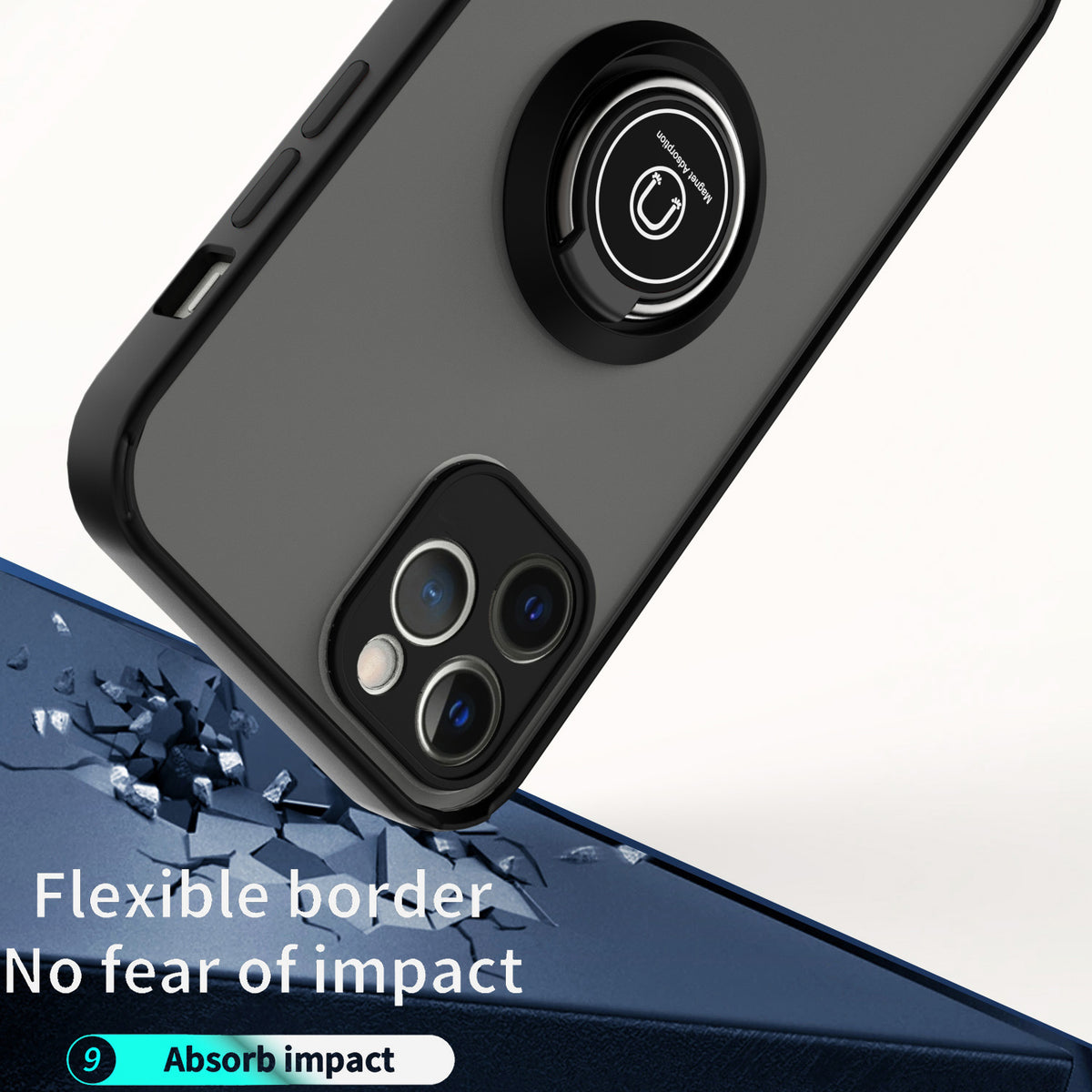 TJS "Define" Ring Kickstand Phone Case for iPhone 12