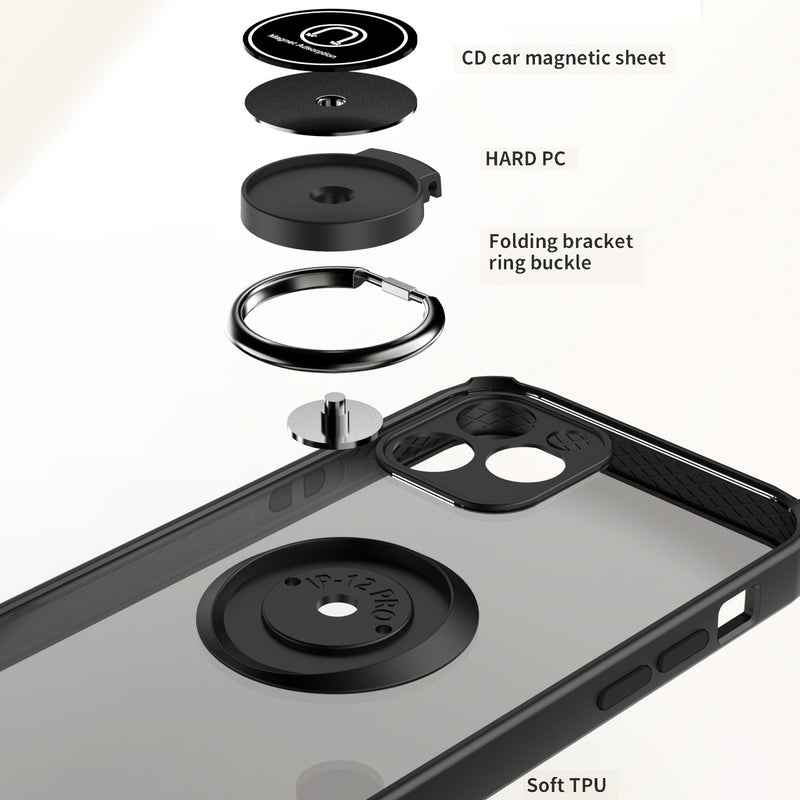 TJS "Define" Ring Kickstand Phone Case for iPhone 12