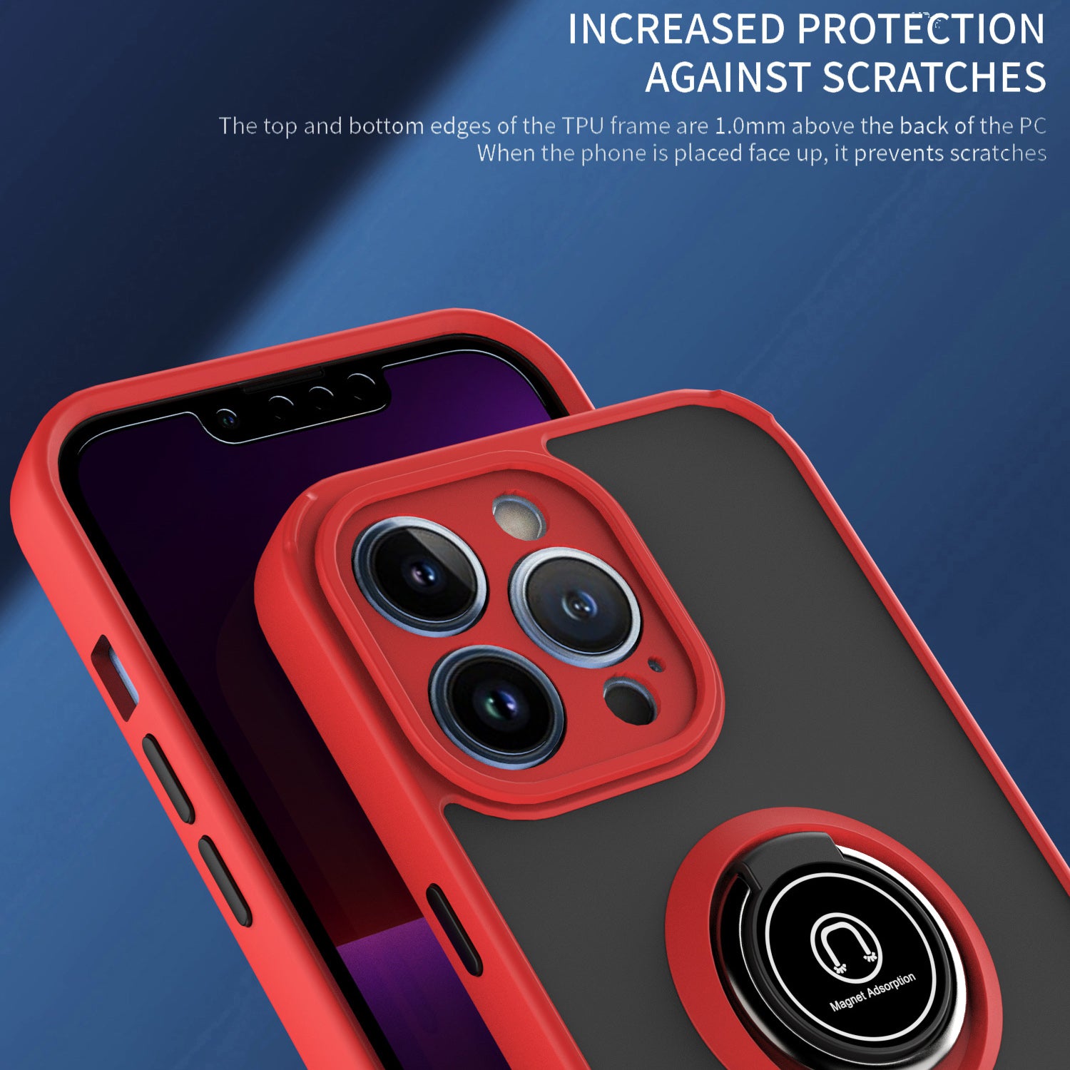TJS "Define" Ring Kickstand Phone Case for iPhone 13 Pro Max