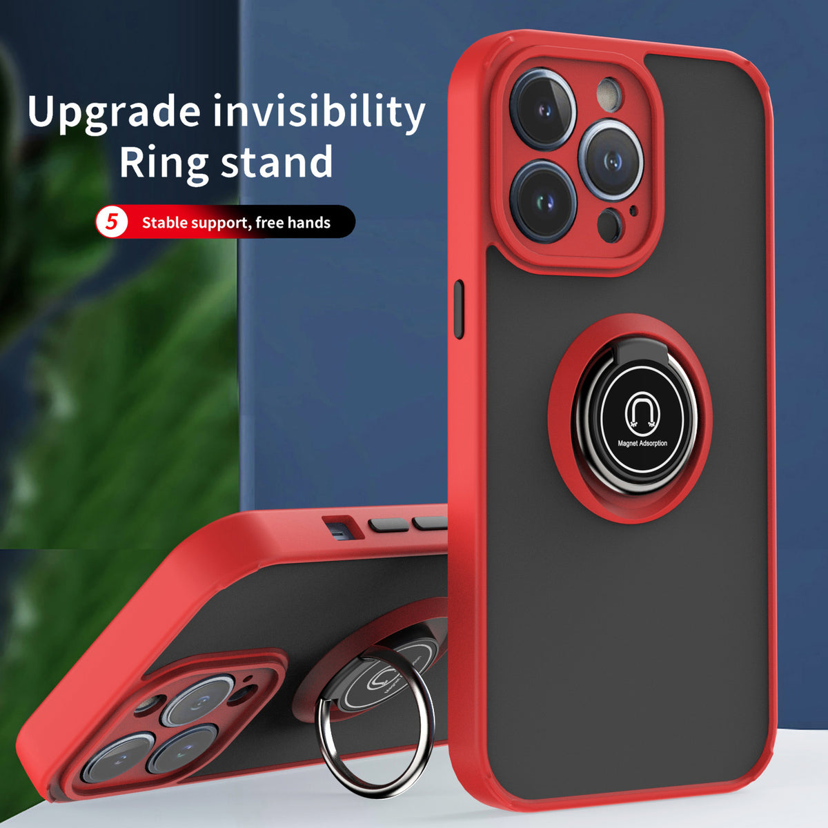 TJS "Define" Ring Kickstand Phone Case for iPhone 13 Pro Max