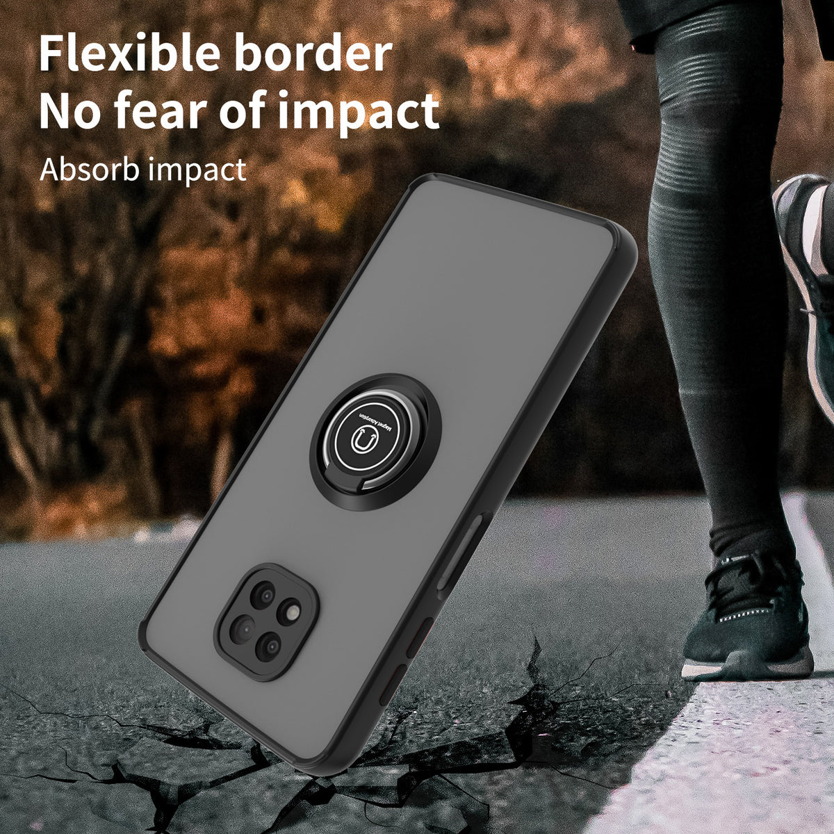 TJS "Define" Ring Kickstand Phone Case for Motorola G Power 2021
