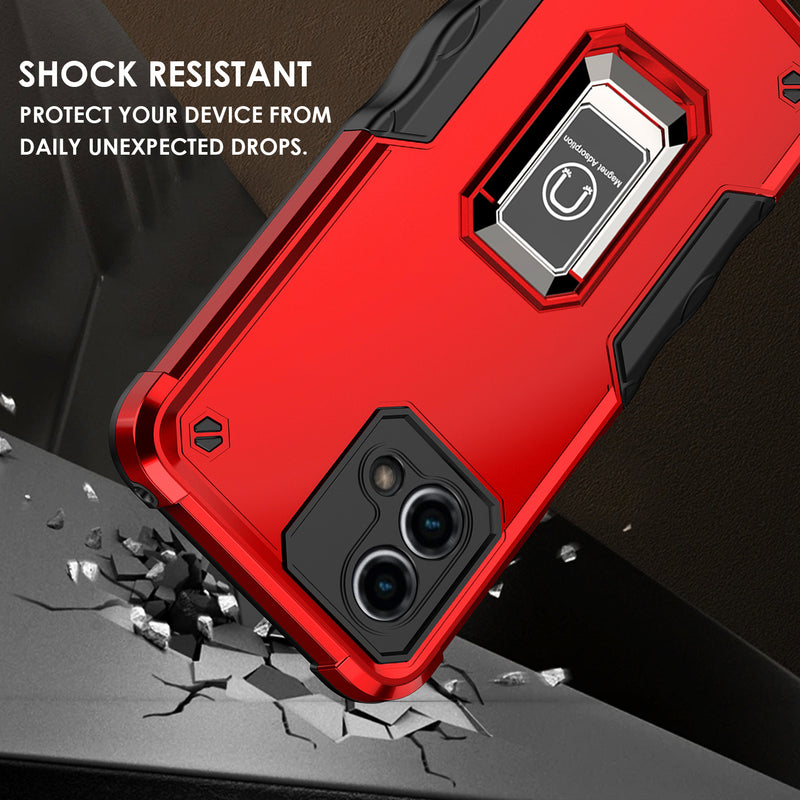 TJS "ArmorBox" Ring Kickstand Phone Case for Motorola G Stylus 5G 2023
