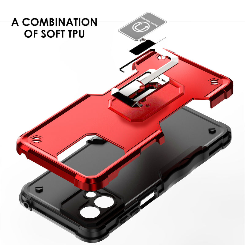 TJS "ArmorBox" Ring Kickstand Phone Case for Motorola G Stylus 5G 2023