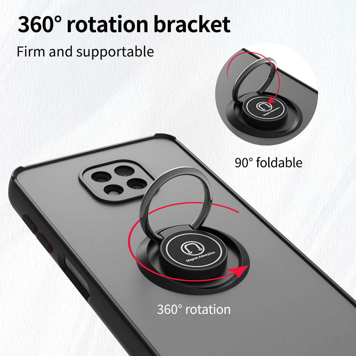 TJS "Define" Ring Kickstand Phone Case for Motorola G Power 2021