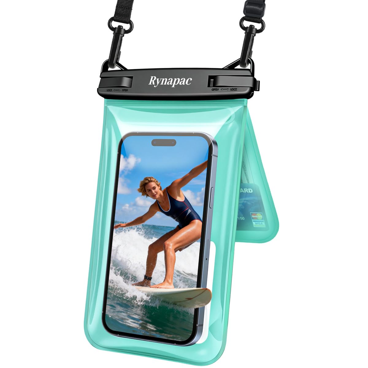 Rynapac Floating Waterproof Phone Pouch – IPX8 Dual-Compartment Design, Up to 8.5"