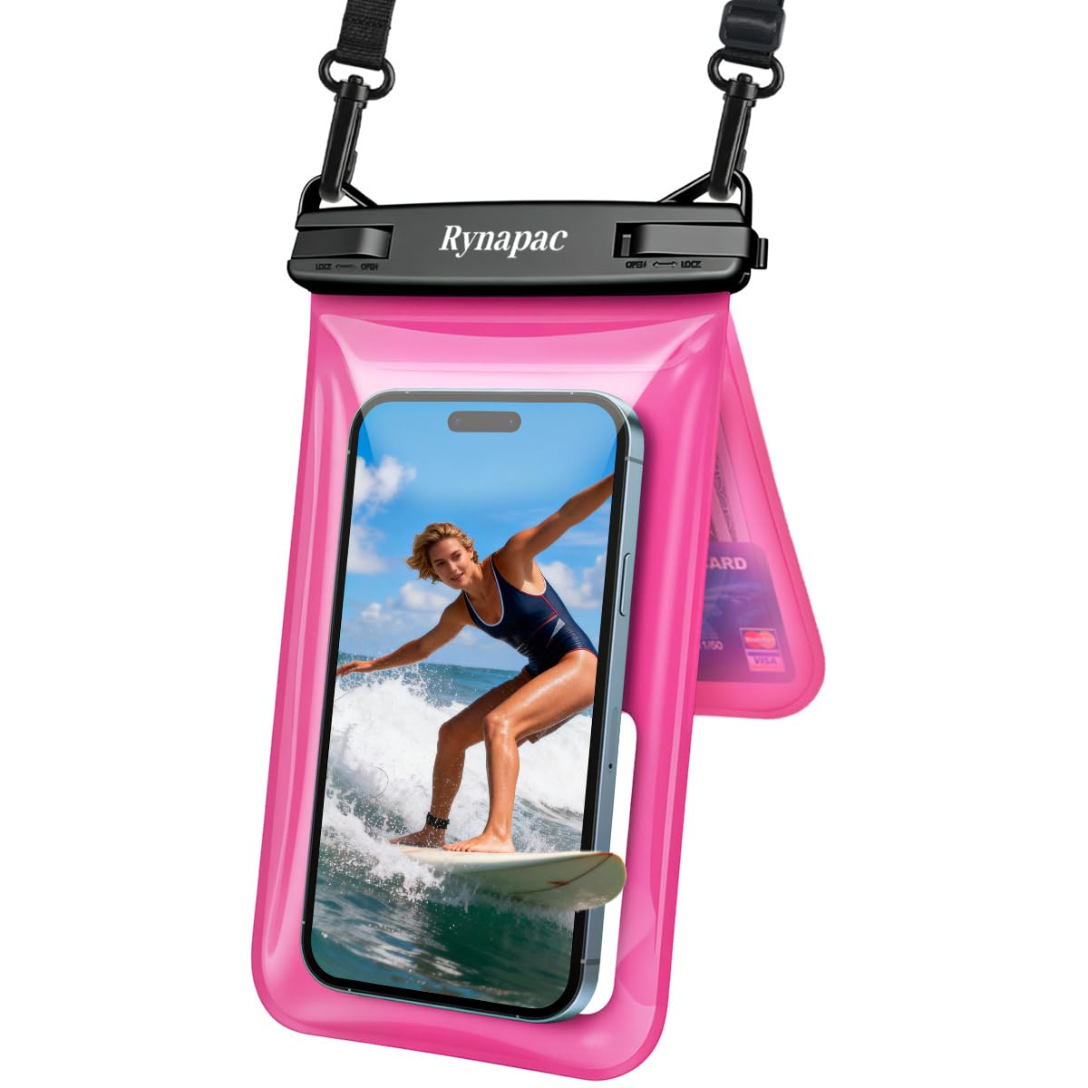 Rynapac Floating Waterproof Phone Pouch – IPX8 Dual-Compartment Design, Up to 8.5"
