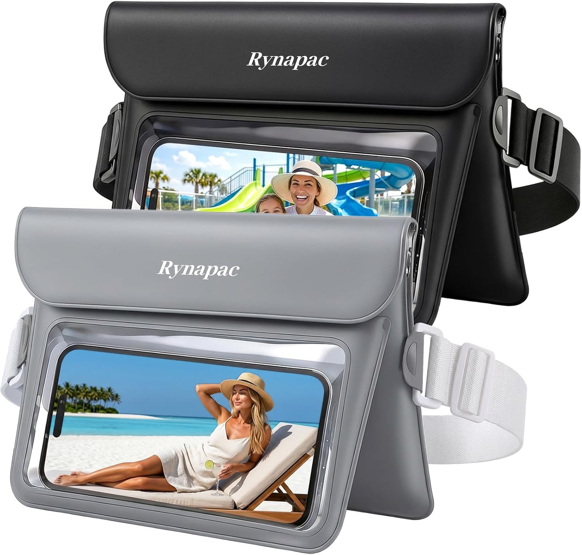 Rynapac Waterproof Fanny Pack, 2-Pack – IPX8 Dual-Layer Design