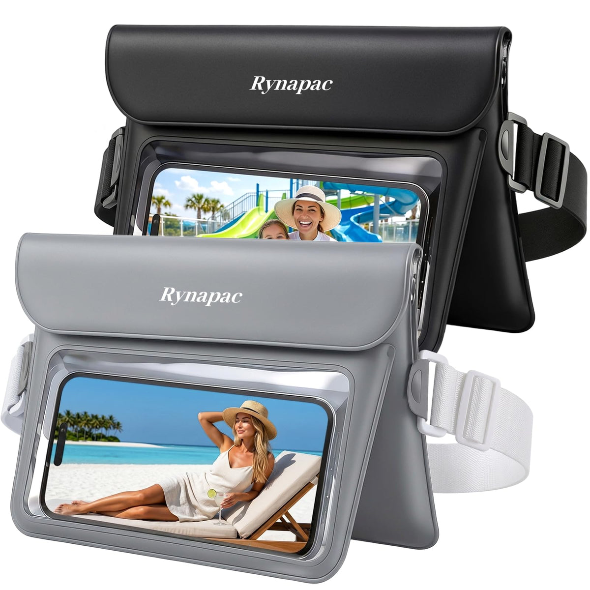Rynapac Waterproof Fanny Pack, 2-Pack – IPX8 Dual-Layer Design