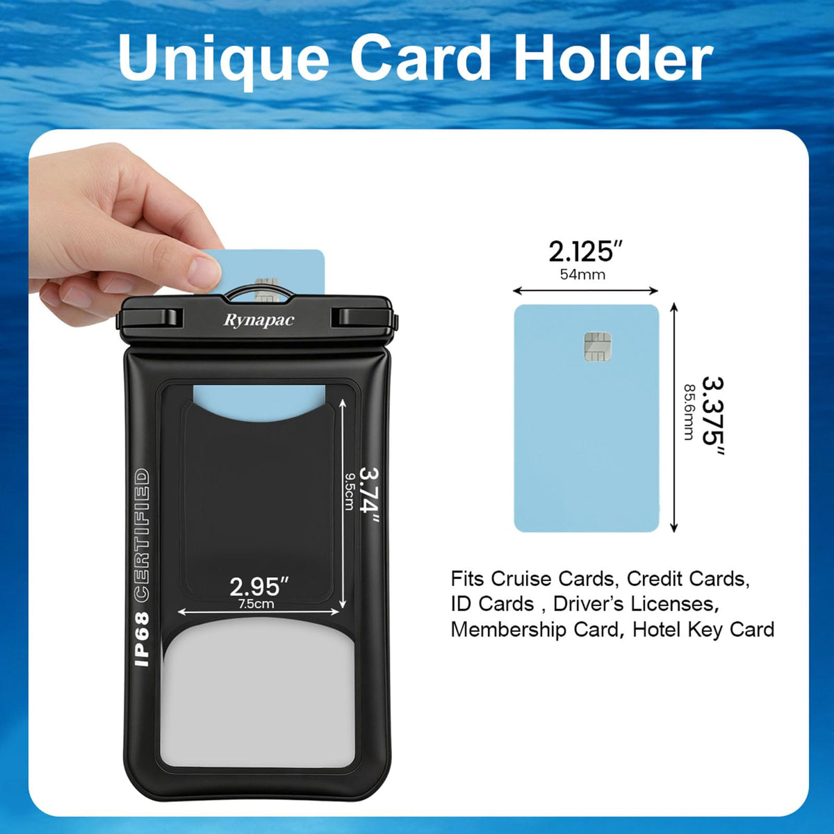 Rynapac Floating Waterproof Phone Pouch, 2-Pack – IP68, Up to 9.0"