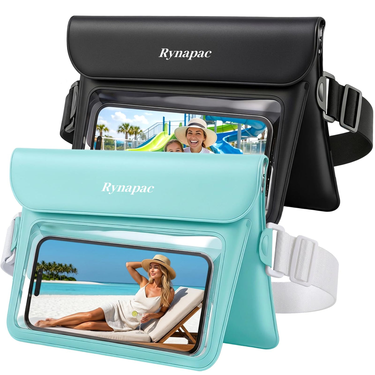 Rynapac Waterproof Fanny Pack, 2-Pack – IPX8 Dual-Layer Design